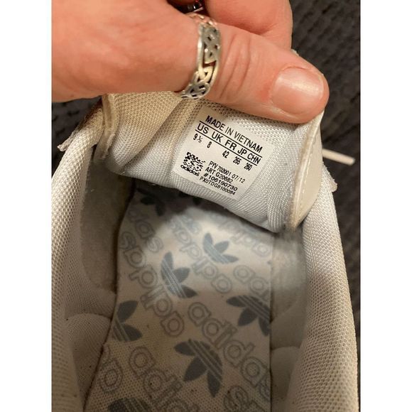 Adidas Samoa, IOB, G99720 Retro Cloudfoam Sneakers White/White Leather Size 9.5 - Picture 3 of 7